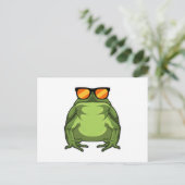 Frosch mit Sonnenbrille Postkarte (Stehend Vorderseite)