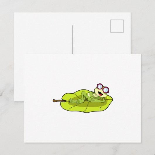 Frosch mit Sonnenbrille Postkarte (Vorne/Hinten)