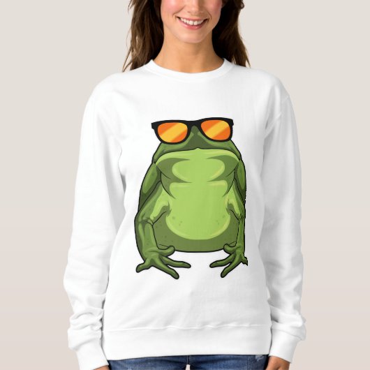 Frosch mit Sonnenbrille Sweatshirt (Vorderseite)