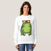 Frosch mit Sonnenbrille Sweatshirt (Vorne ganz)