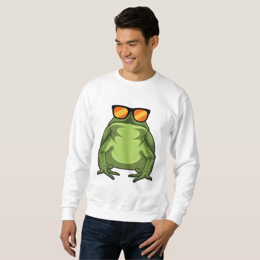 Frosch mit Sonnenbrille Sweatshirt (Vorne ganz)