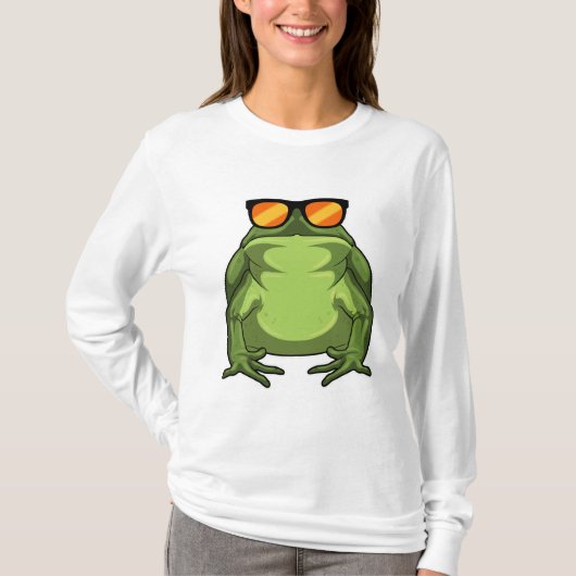 Frosch mit Sonnenbrille T-Shirt (Vorderseite)