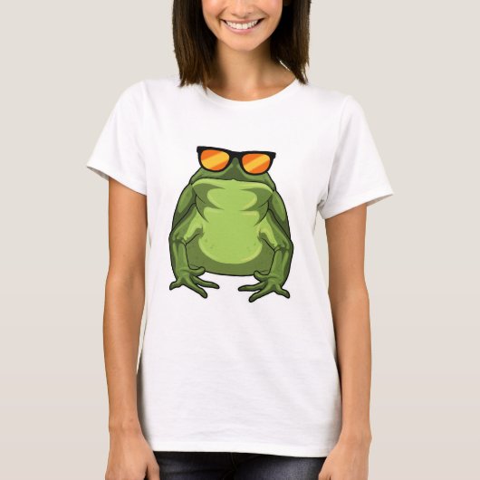 Frosch mit Sonnenbrille T-Shirt (Vorderseite)