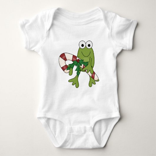 Frosch mit Süßkanistenhemden und Geschenken Baby Strampler (Vorderseite)