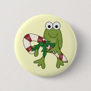 Frosch mit Süßkanistenhemden und Geschenken Button