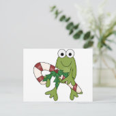 Frosch mit Süßkanistenhemden und Geschenken Postkarte (Stehend Vorderseite)