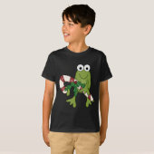 Frosch mit Süßkanistenhemden und Geschenken T-Shirt (Vorne ganz)