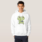 Frosch mit Tasse Kaffee Hoodie (Vorne ganz)