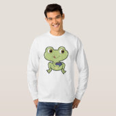 Frosch mit Tasse Kaffee T-Shirt (Vorne ganz)