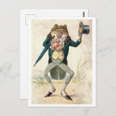 Frosch mit Top Hat und Blume Postkarte (Vorne/Hinten)