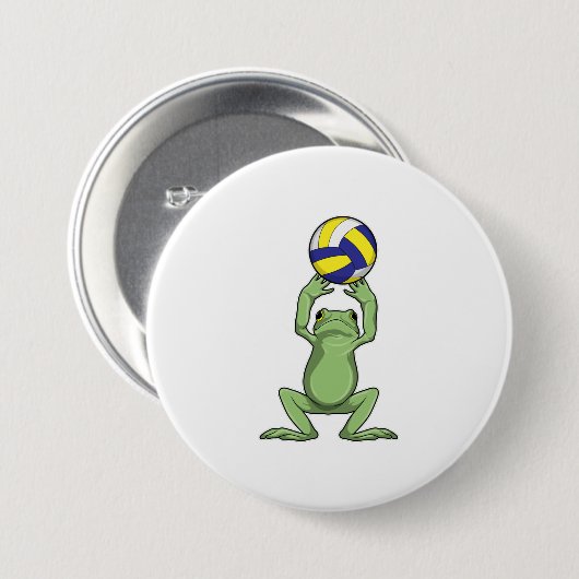 Frosch mit Volleyball Button (Vorne & Hinten)