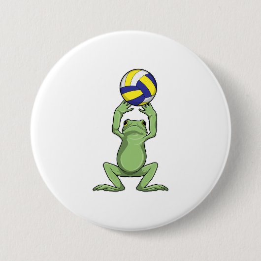 Frosch mit Volleyball Button (Vorderseite)