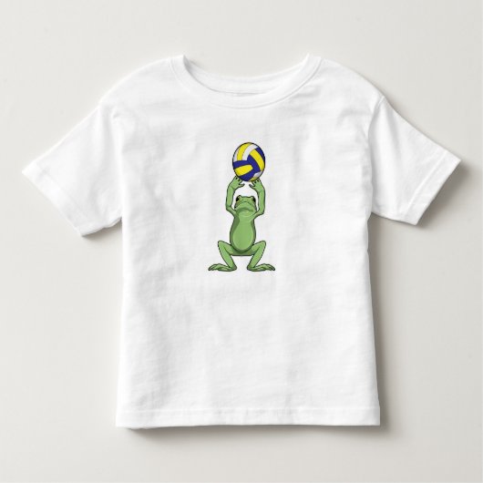 Frosch mit Volleyball Kleinkind T-shirt (Vorderseite)