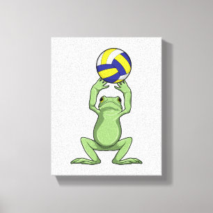 Frosch mit Volleyball Leinwanddruck