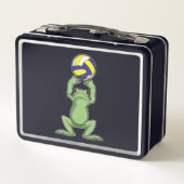 Frosch mit Volleyball Metall Brotdose (Rückseite)
