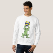 Frosch mit Volleyball Sweatshirt (Vorne ganz)