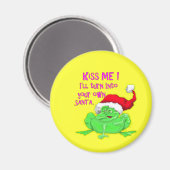 Frosch mit Weihnachtsmannmütze Funny Sprichwort Magnet (Vorderseite/Rückseite)