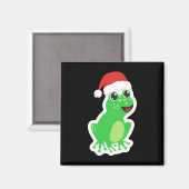 Frosch mit Weihnachtsmannmütze für Weihnachten Paj Magnet (Vorderseite/Rückseite)