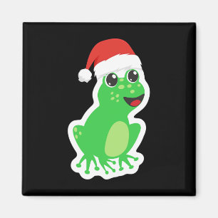 Frosch mit Weihnachtsmannmütze für Weihnachten Paj Magnet