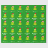Frosch mit Weihnachtsmannmütze-und Geschenkpapier (Flach)