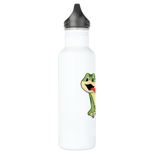 Frosch mit Zunge draußen Edelstahlflasche (Links)