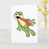Frosch mit Zunge draußen Karte (Gelbe Blume)