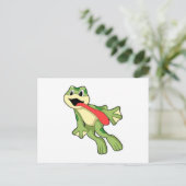Frosch mit Zunge draußen Postkarte (Stehend Vorderseite)