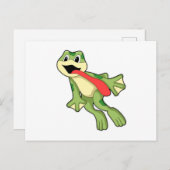 Frosch mit Zunge draußen Postkarte (Vorne/Hinten)