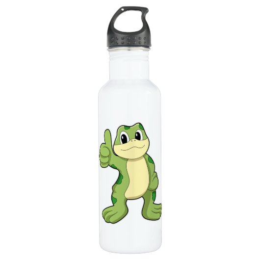 Frosch mit Zustimmung Edelstahlflasche (Vorderseite)