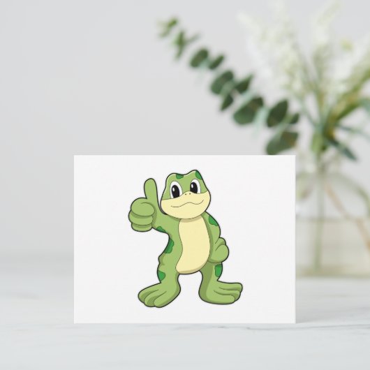 Frosch mit Zustimmung Postkarte (Stehend Vorderseite)