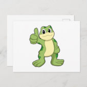 Frosch mit Zustimmung Postkarte (Vorne/Hinten)