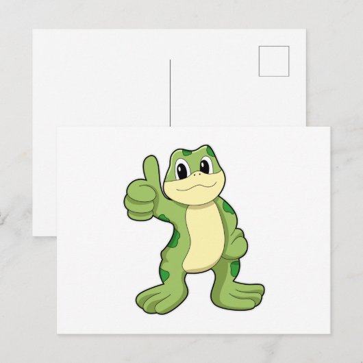 Frosch mit Zustimmung Postkarte (Vorne/Hinten)