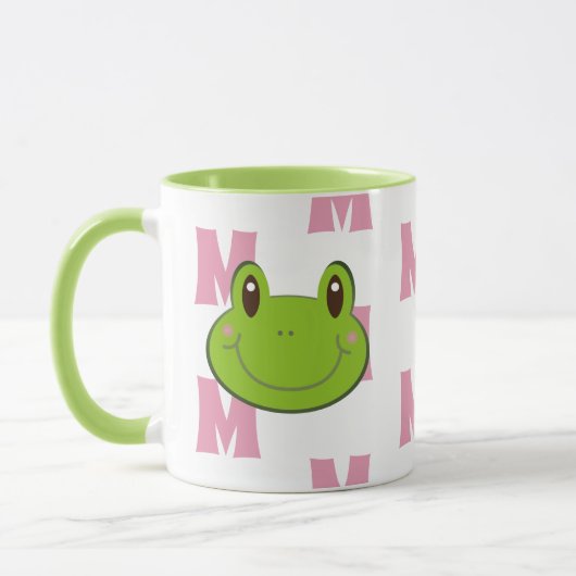 Frosch Monogram Muster Tasse (Links)