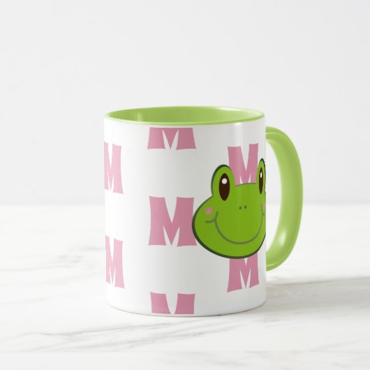 Frosch Monogram Muster Tasse (VorderseiteRechts)