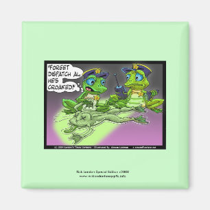 Frosch-Mordkommission Cartoon-Magnet für Scherzart Magnet