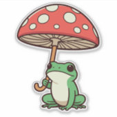 Frosch Mushroom Umbrella Aufkleber (Vorderseite)