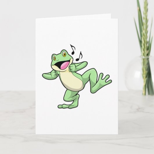 Frosch Musik Tanz Karte (Vorderseite)