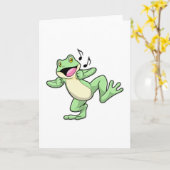 Frosch Musik Tanz Karte (Gelbe Blume)
