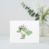 Frosch Musik Tanz Postkarte (Stehend Vorderseite)