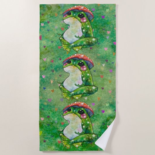 Frosch namens Clover Strandtuch (Vorderseite)