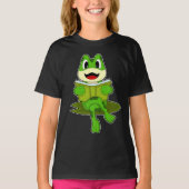 Frosch Nerd Book T-Shirt (Vorderseite)