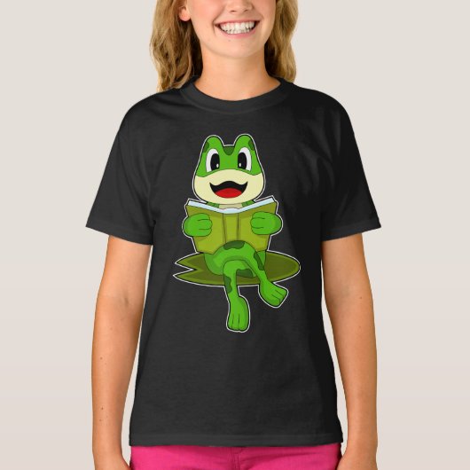 Frosch Nerd Book T-Shirt (Vorderseite)