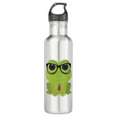 Frosch-Nerd Edelstahlflasche (Vorderseite)