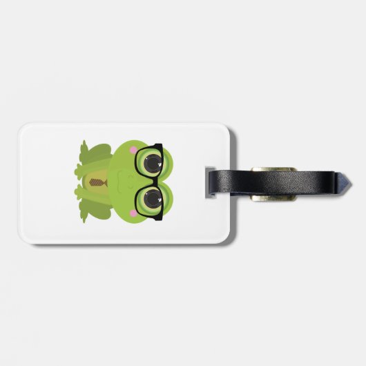 Frosch-Nerd Gepäckanhänger (Rückseite horizontal)