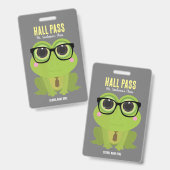 Frosch Nerd Hall Pass Abzeichen Ausweis (Vorder- & Rückseite)