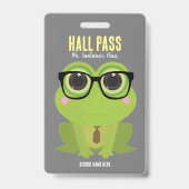 Frosch Nerd Hall Pass Abzeichen Ausweis (Rückseite)