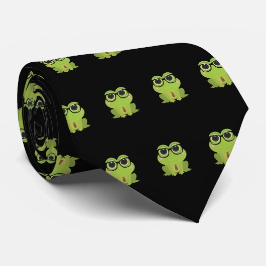 Frosch-Nerd Krawatte (Gerollt)