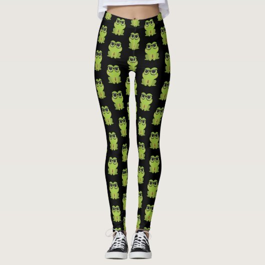 Frosch-Nerd Leggings (Vorderseite)