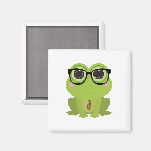 Frosch-Nerd Magnet (Vorderseite/Rückseite)