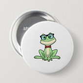 Frosch-Nerd-Schüler-Brille Krawatte Button (Vorne & Hinten)